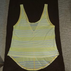 V Back Burn It Out Tank Lululemon white and yellow